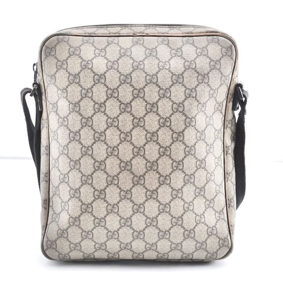 GUCCI GG Supreme Coated Canvas and Brown Leather Crossbody Messenger Bag VINTAGE - Picture 9 of 17
